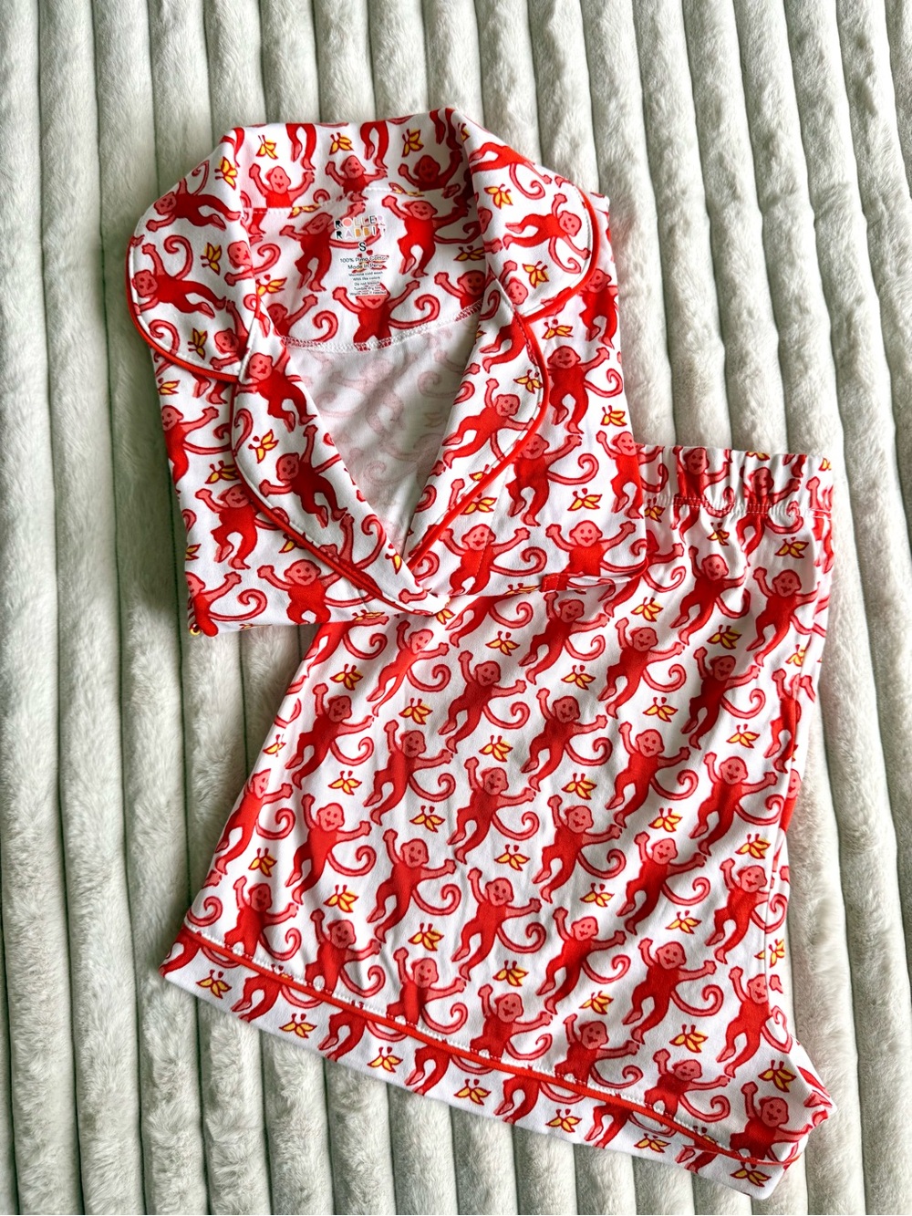 Roller Rabbit Original Watermelon Monkey Polo Pajama Set S NWOT Rare